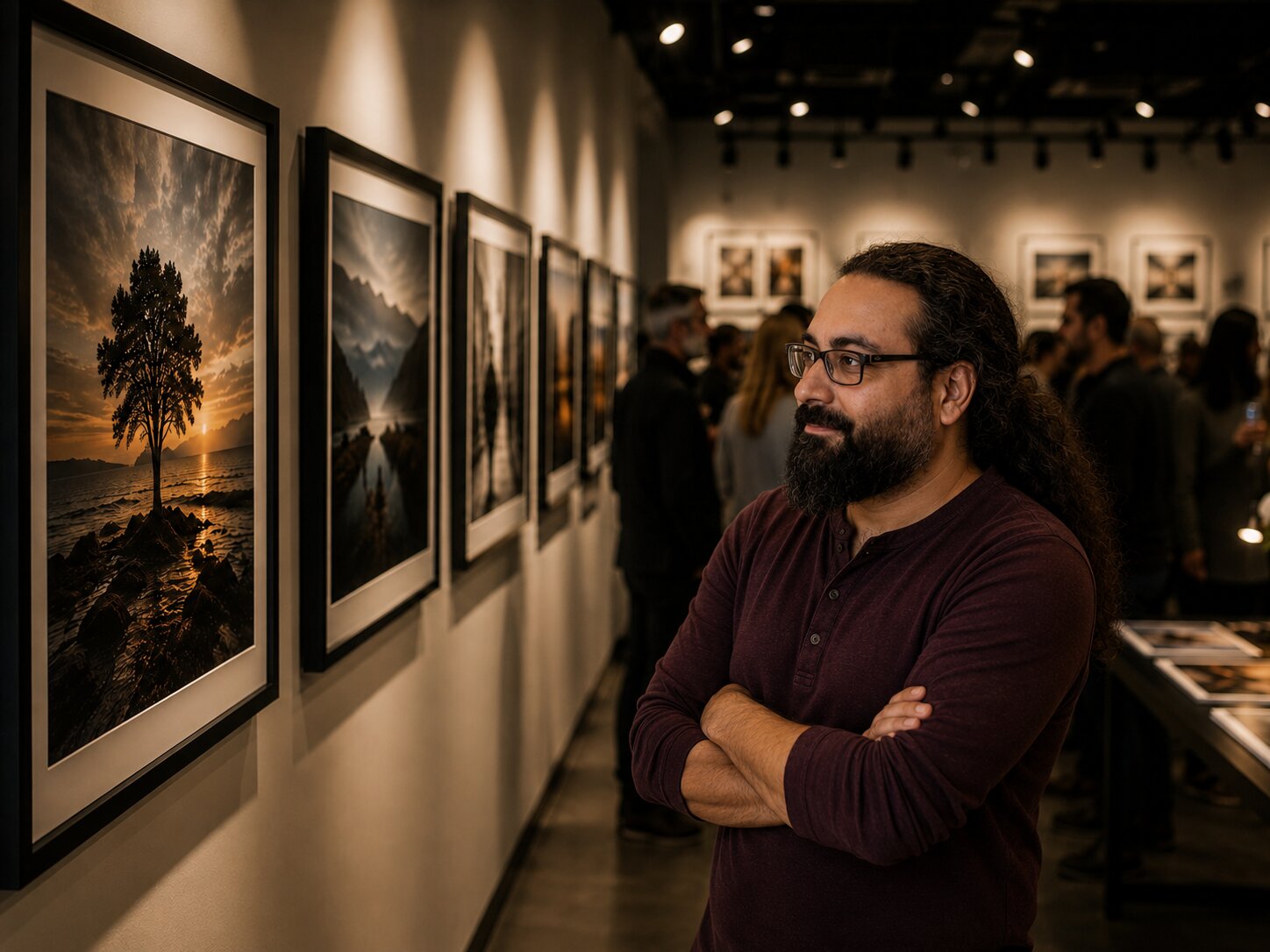 Fotoğraf sergisini gezen ziyaretçiler